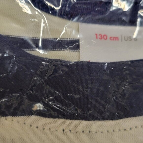 HANNA ANDERSSON Short Sleeve Pocket Striped Tee Tshirt Top - 130 (8) - (NEW) - Picture 5 of 5